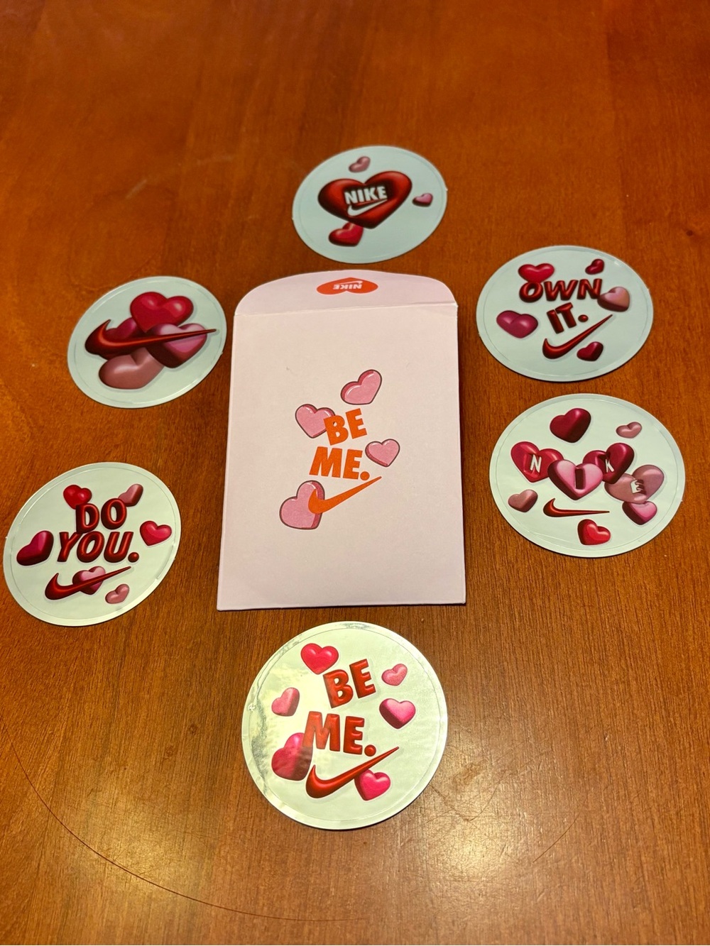 Nike Be Me Pink Heart Sticker Set - Valentine Party Pack Exclusive
